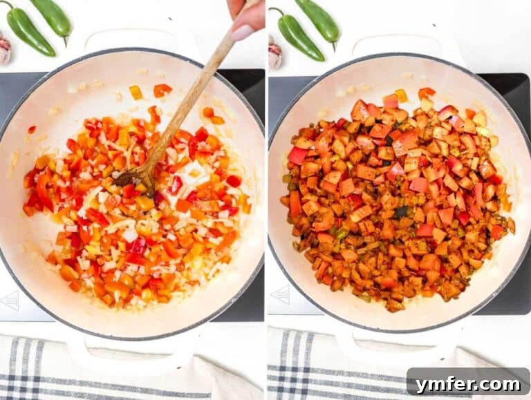 Hearty Lentil Chili 8 Flavor base with onion, garlic, bell pepper and spices.