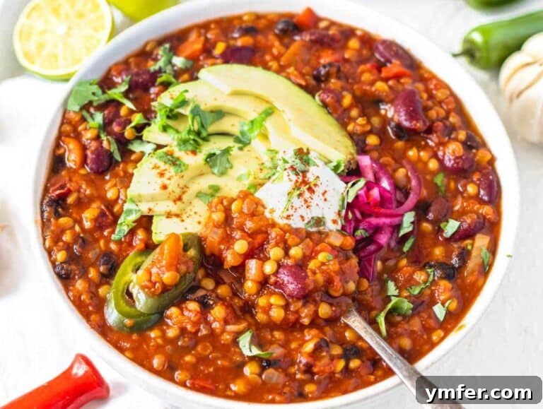 Hearty Lentil Chili 10 Lentil chili served with sour cream, pickled jalapeños, avocado, and cilantro.