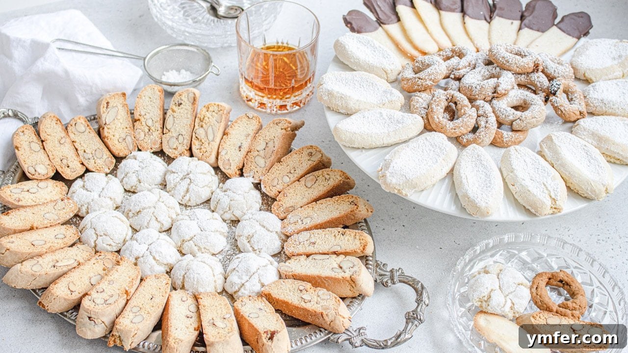 Twice Baked Italian Delights 16 An inviting platter showcasing a variety of Italian cookies, including biscotti, perfect for sharing at a gathering.
