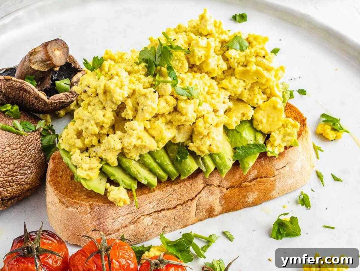 Golden Turmeric Creations 4 Tofu scramble with bread and avocado