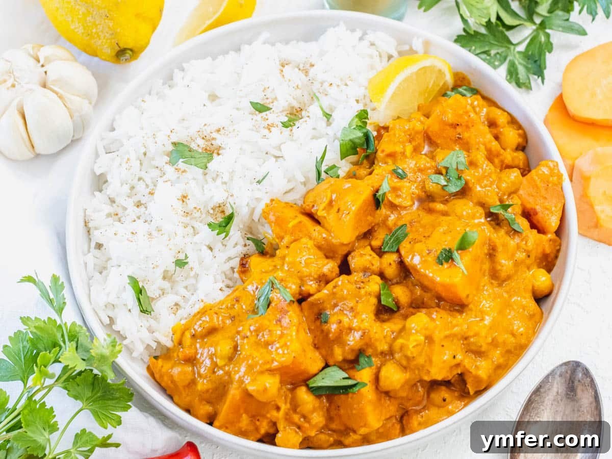 Golden Turmeric Creations 6 sweet potato curry with a lemon wedge