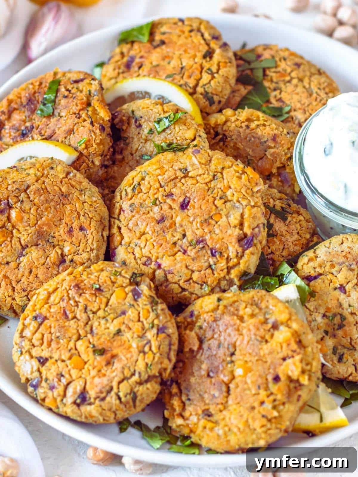 Crispy Garbanzo Bites 2 Delicious chickpea fritters served on a platter, ready to eat.