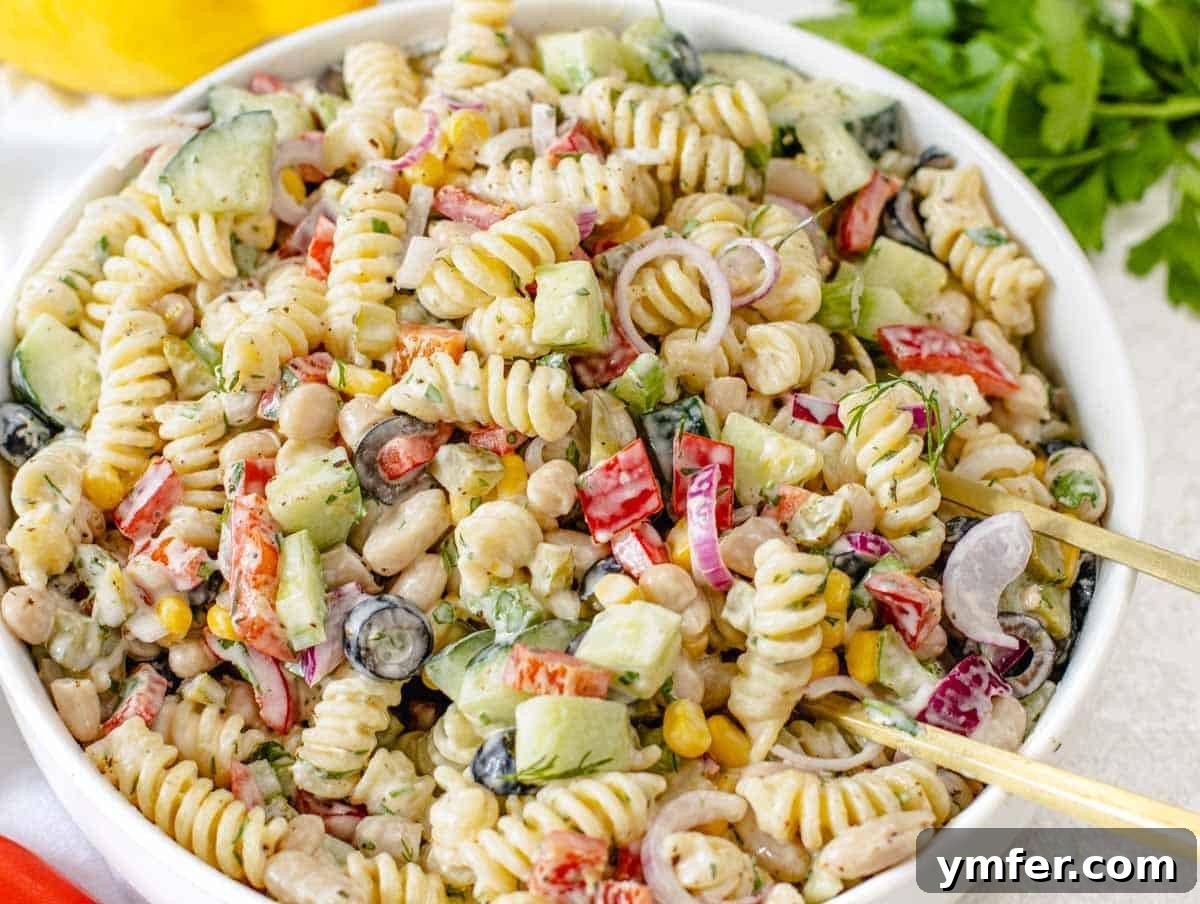 Simple Celery Recipes 9 Creamy pasta salad featuring olives and a rich mayo dressing.