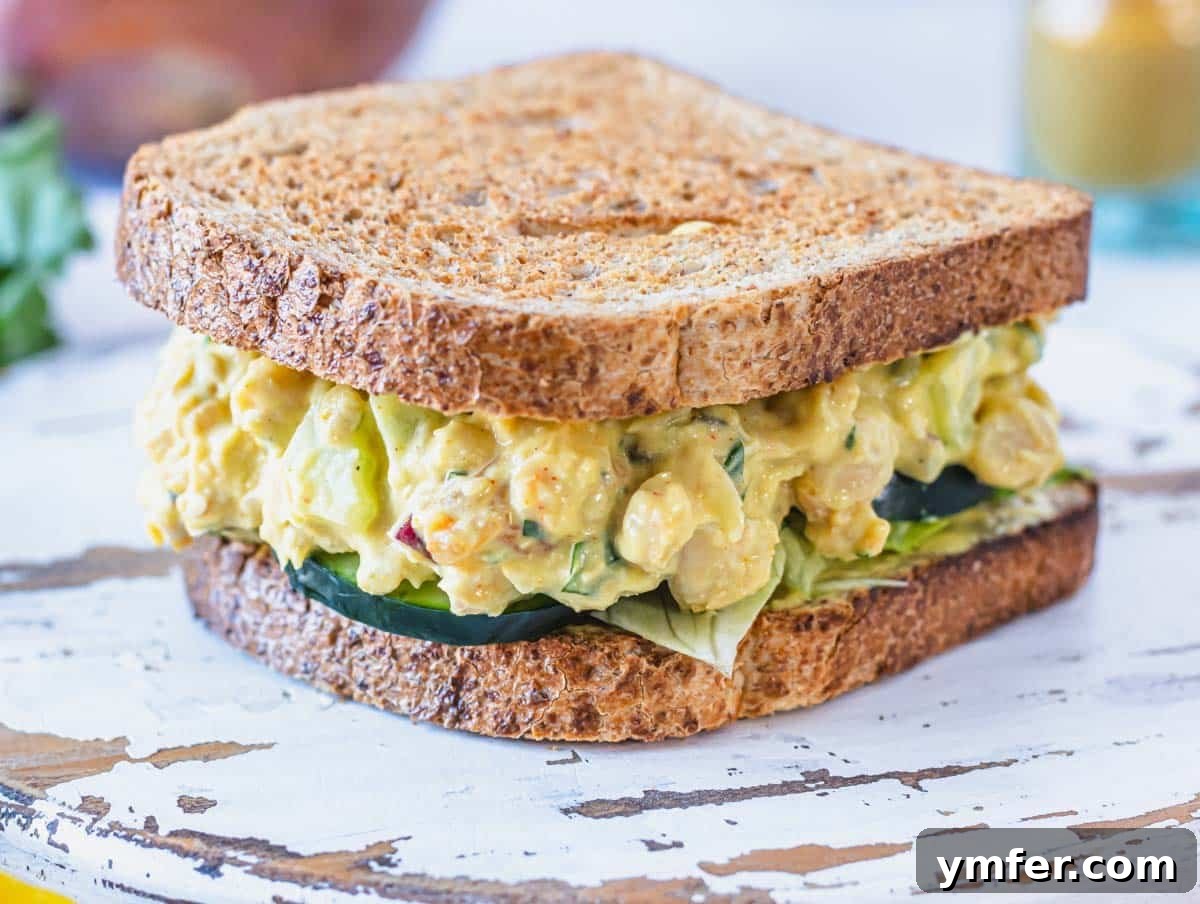 25 Power-Packed High Protein Vegan Breakfasts 17 Curry chickpea salad in a wholegrain sandwich
