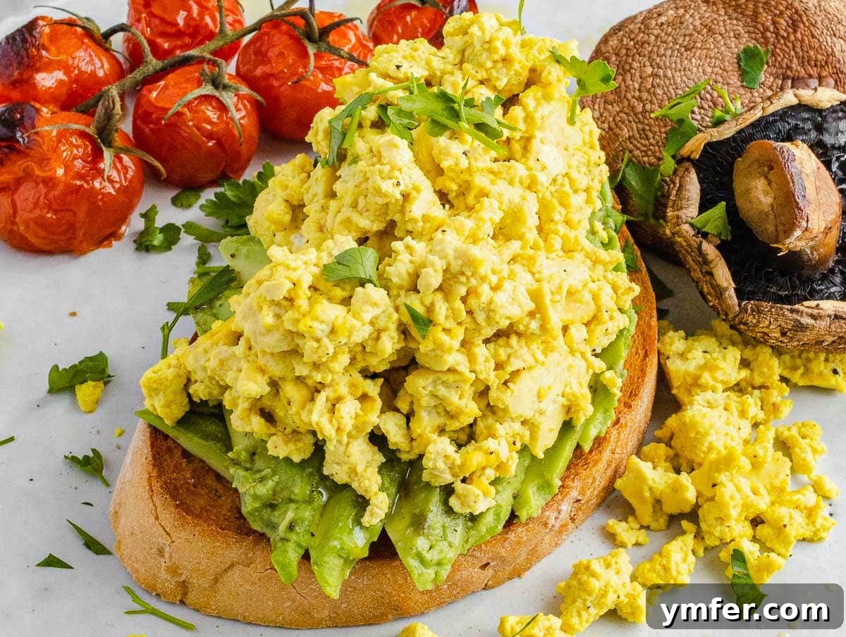 25 Power-Packed High Protein Vegan Breakfasts 5 Tofu scramble with bread and roasted tomatoes