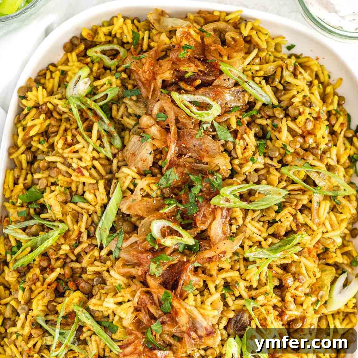 Middle-Eastern lentils and rice.