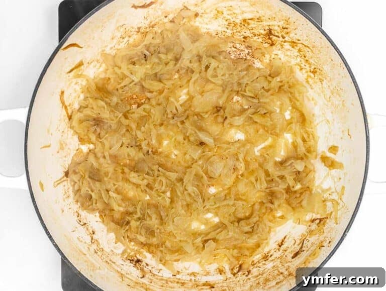 caramelized onions in a skillet after 45 minutes