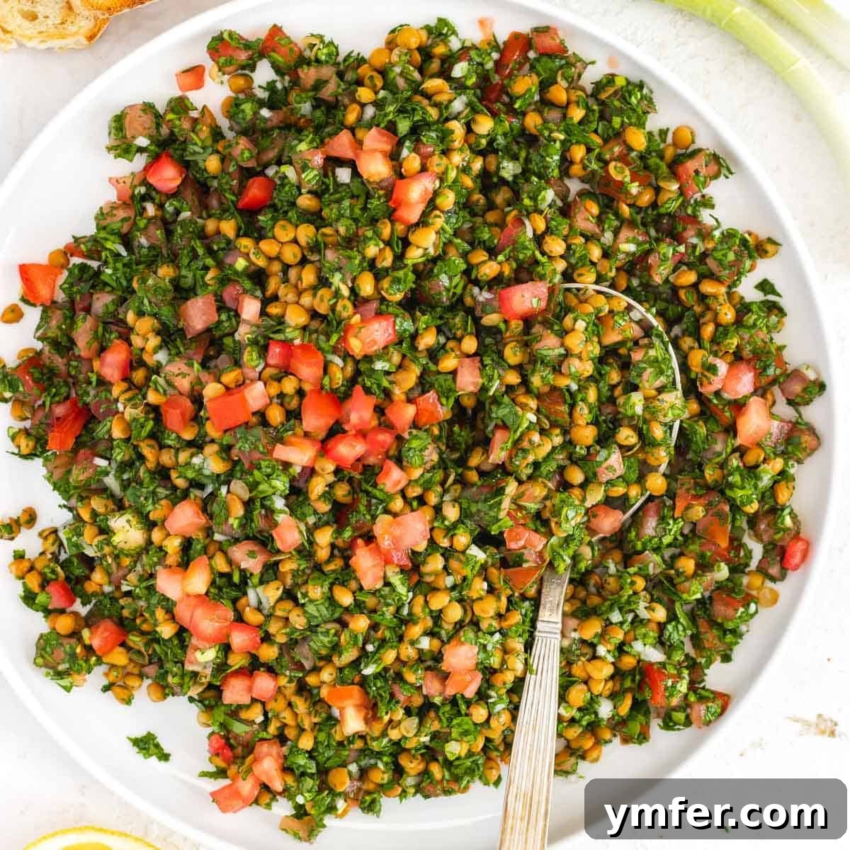 Middle-Eastern salad with lentils.