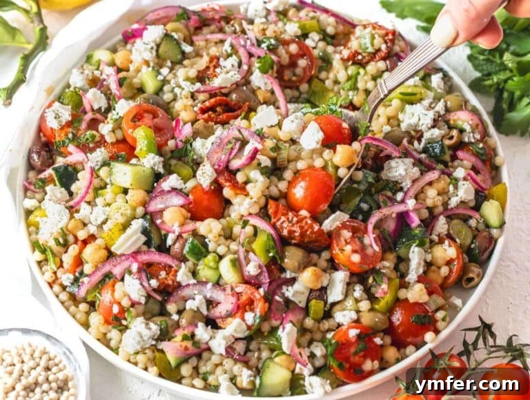 Step picture 4: Finished pearl couscous salad ready to serve.