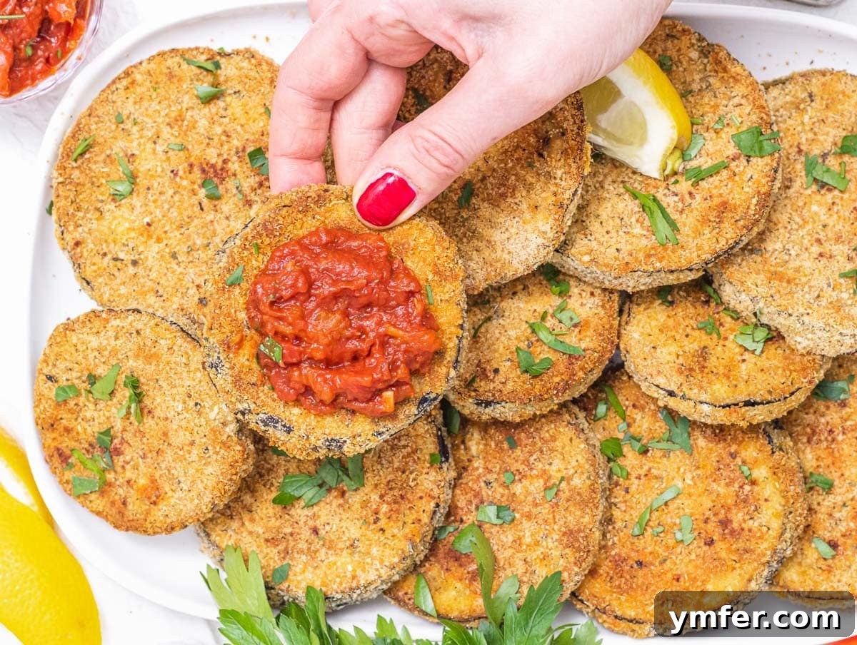 Creative Chickpea Flour Cuisine 12 breaded eggplants with marinara sauce