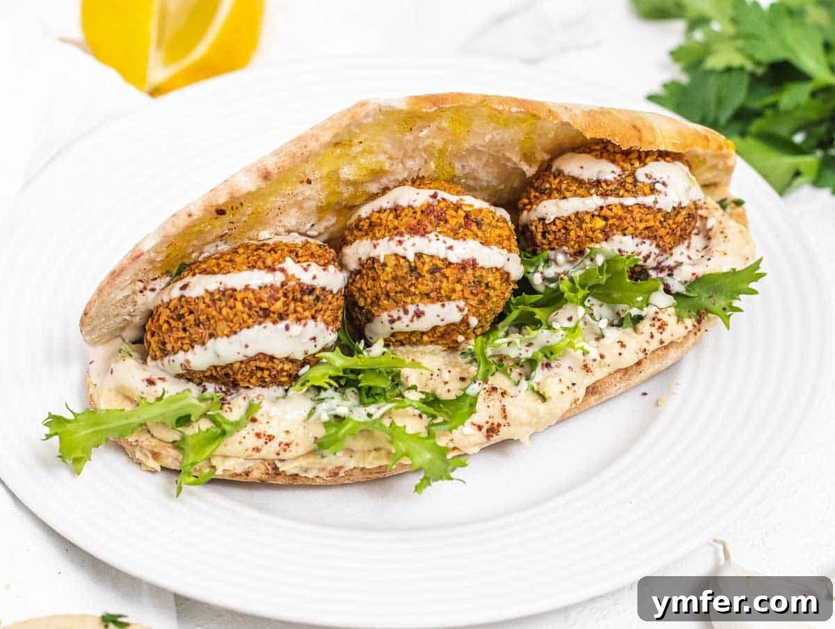 Creative Chickpea Flour Cuisine 3 Falafel in a pita bread with hummus and sumac