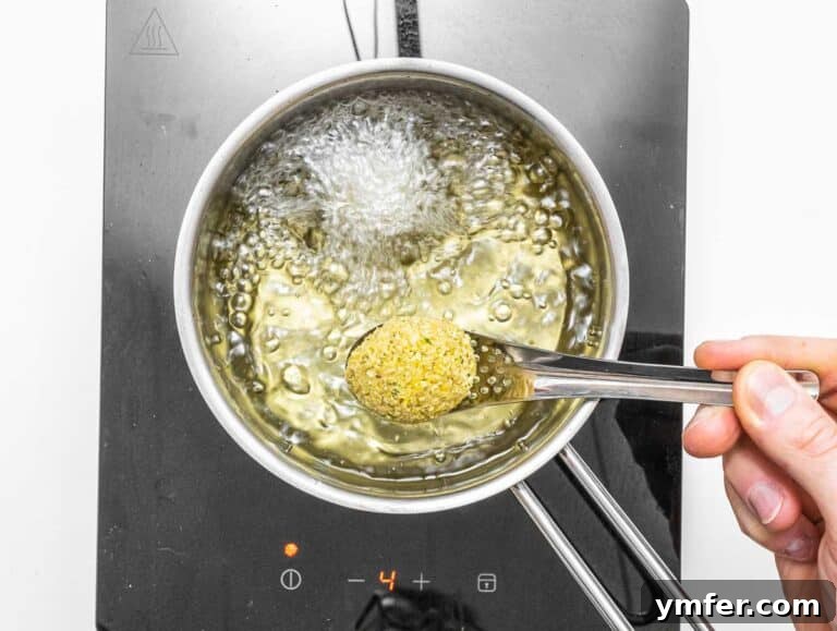 Creative Chickpea Flour Cuisine 27 frying oil and falafel ball