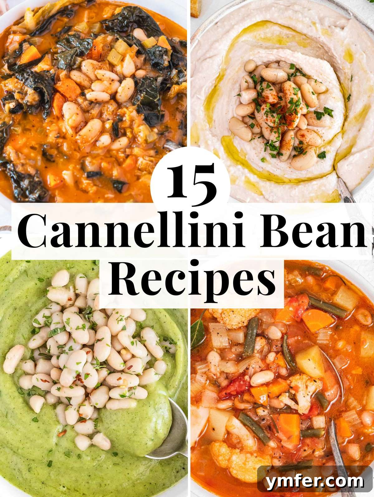 15 Quick and Easy Cannellini Bean Dishes 2 Collection of cannellini bean recipes, including creamy soups and savory spreads