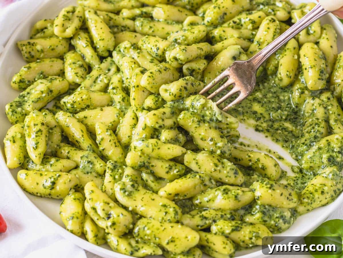 Fresh Basil Pesto 13 Basil pesto with homemade cavatelli pasta