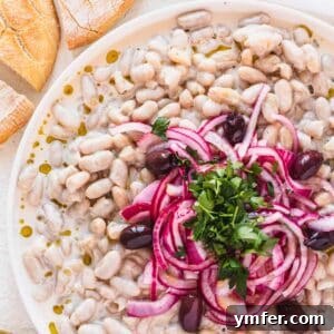 Piyaz Turkish white bean salad with fresh parsley and sumac onions