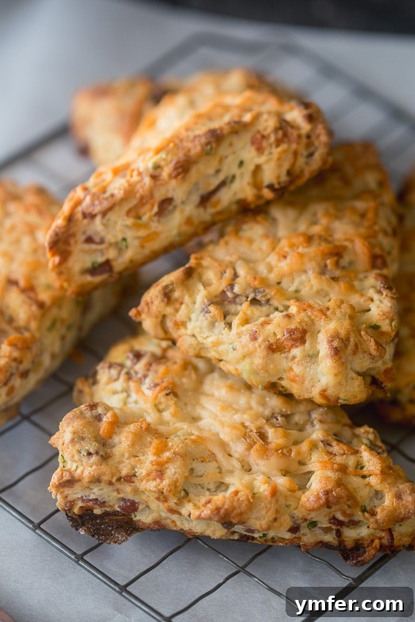 Savory Parmesan Prosciutto Scones 2 Golden-brown Parmesan Prosciutto Scones, flaky and rich, studded with cheese and ham. Perfect for a holiday breakfast or elegant brunch.