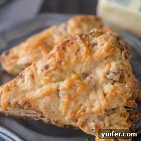 These parmesan prosciutto scones are packed full shaved parmesan, prosciutto, chives and lots of delicious butter. These are perfect for Christmas morning!